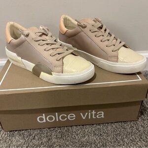 Dolce Vita Apricot and Cream Casual Sneakers